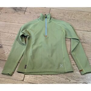 Haglofs Quarter-Zip Womens Fleece Pullover Light Green‎ Long Sleeve Top